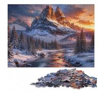 Snowy Mountain River Wooden Jigsaw 500 Pieces, Adult Puzzle | During puzzle time: Adult Puzzle - home hobby for puzzle fans on weekends.