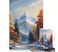 Snowy Mountain Road 1000 Pieces Jigsaws Adults Puzzles Brain Workout Toy Soft Relax Image Assembly Lovely Present (38x26cm)