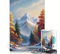 Snowy Mountain Road 1000 Pieces Jigsaws Adults Puzzles Brain Workout Toy Soft Relax Image Assembly Lovely Present (38x26cm)