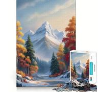 Snowy Mountain Road Jigsaw Puzzles for Adults 1000 Piece Smart Game Relaxing Fun Pattern Assembly Cherished Gift (38x52cm)