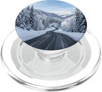 Snowy Mountain Road Winter Scenic Landscape View PopSockets PopGrip for MagSafe