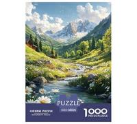 Snowy Mountain Scenery Jigsaw Puzzles for Adults Fun 1000 Piece Beautiful Scenery Home Decoration Stress Relief Education Game Intellectual Game Challenge Educational 38x26cm/1000pcs