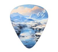 Snowy Mountain Scenery Print Guitar Picks 12 Pack - Thin Medium Heavy Plectrums for Acoustic Guitar Bass Electric Guitar
