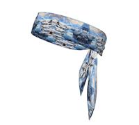 Snowy Mountain Scenery Print Quick-Drying Sports Headband - Adjustable Elastic Sweatband, for Basketball, Running, Tennis