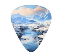 Snowy mountain scenery the 12-piece guitar picks include three picks: thin, medium and heavy. suitable for electric, acoustic and bass guitars of all strengths