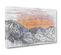 Snowy Mountain Under The Sun Canvas Print | Gallery Wrapped 30mm Frame Wall Art | 20x14 inches | Ready to Hang | Modern Landscape Picture | Living Room Bedroom Lounge Office