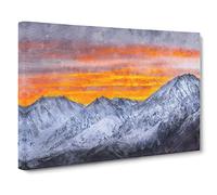 Snowy Mountain Under The Sun Canvas Print | Gallery Wrapped 30mm Frame Wall Art | 30x20 inches | Ready to Hang | Modern Landscape Picture | Living Room Bedroom Lounge Office