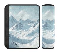 Snowy Mountains Art 2 pcs car seat Strap Pads, Release Stress to Your Neck and Shoulders, Cute seat Belt Covers for Airplane
