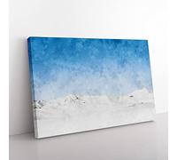 Snowy Mountains In Austria Painting Modern Art Canvas Wall Art Print Ready to Hang, Framed Picture for Living Room Bedroom Home Office Décor, 76x50 cm (30x20 Inch)