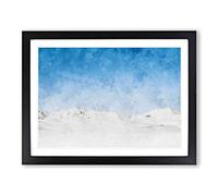 Snowy Mountains In Austria Painting Modern Art Framed Wall Art Print, Ready to Hang Picture for Living Room Bedroom Home Office Décor, Black A2 (64 x 46 cm)