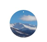 Snowy Mountains Of B Pattern Car Air Fresheners 4 Pcs Round Shape Hanging Aromatherapy Tablets Scented Fresheners For Bedroom Bathroom