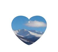 Snowy Mountains Of B Pattern Car Air Fresheners 6 Pcs Heart Shape Hanging Aromatherapy Tablets Scented Fresheners For Bedroom Bathroom