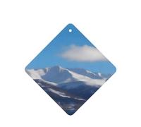 Snowy Mountains Of B Pattern Car Air Fresheners 6 Pcs Square Hanging Aromatherapy Tablets Scented Fresheners For Bedroom Bathroom