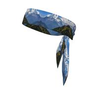 Snowy Mountains Print Head Tie Headbands Athletic Sweatbands for Men Women Head Tie Sport Bandana for Yoga Gym