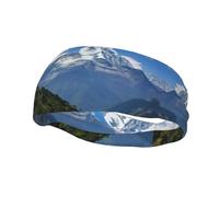 Snowy Mountains Print Sports Headband for Women Men Sweatband Headbands,for Running Yoga Gym Workout Cycling