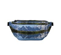 Snowy Mountains Printed Bumbag Running Waist Pack | Lightweight Crossbody, Fanny Pack, Adjustable Fanny Bag with Multiple Pockets for Travel Hiking Daily