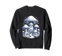 Snowy Mushroom Village Fantasy Winter Wonderland Sweatshirt