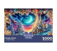 Snowy Night ChurchJigsaw Puzzles for Adults A 1000-Piece (Advanced) Assortment of Challenging Educational Games - An Enriching And Thought-Provoking Gift for Adults And Kids Age 12 Years And Up 38x26