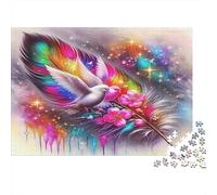 Snowy Night Love Doves Under Moon 1000 Pieces Extra-Thick Cardboard DIY Jigsaw Puzzle, Cognitive Development & Rehabilitation Puzzle, Leisure Activity, Premium Quality Puzzle 70x50cm/100