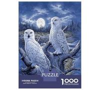 Snowy Owl 1000 Piece Jigsaw Puzzle Paper for Adults Night Forest Puzzle Game for Family Relaxation Decoration 38x26cm/1000pcs