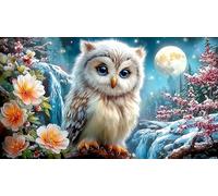 Snowy-Owl 1000 Pieces Adult Jigsaws Educational Game Decompression Fun and Challenging Family Game for Adults and Kids Age 12 Years Up 38x26cm/1000pcs