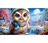Snowy-Owl 1000 Pieces Adult Jigsaws Educational Game Decompression Fun and Challenging Family Game for Adults and Kids Age 12 Years Up 38x52cm/1000pcs