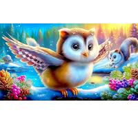 Snowy-Owl Adult Jigsaws 1000Pc Fun and Challenging Family Game Puzzle Game Educational Game Challenge for Adults 70x50cm/1000pcs