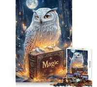 Snowy Owl And Magic Book Hard Jigsaw Puzzle for Adults 1000 Pieces Mind Challenge Toy Gentle Leisure Precise Cut Memorable Gift (38x52cm)