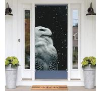 Snowy Owl And Stars Door Banners for Front Doors, Spring Summer Decorative Door Cover Welcome Porch Banner Decoration Hanging Wall Background for Party Supplies Indoor Outdoor Home Decor