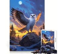 Snowy Owl at Sunset Jigsaw Puzzles for Adults1000 Pieces Memory Gain Stress Relief Design Assembly Memorable Gift (50x75cm)