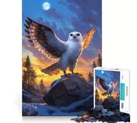 Snowy Owl at Sunset Jigsaw Puzzles for Adults1000 Pieces Memory Gain Stress Relief Design Assembly Memorable Gift (38x52cm)