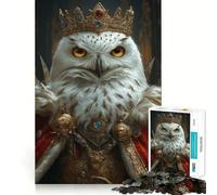 Snowy Owl Bird King 1000 Piece Jigsaw Puzzles for Adults Jigsaw Mind Play Home Pastime Clean Edge Lovely Present (38x26cm)