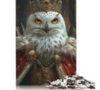 Snowy Owl Bird King Jigsaw Puzzles 500 Pieces for Adults Wooden Puzzles Brain Exercise Challenge Game Entertainment Gifts Teenagers Family Activity 500pcs (52x38cm)