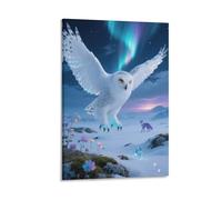 Snowy Owl Canvas Wall Art Arctic Tundra Print On Canvas Artwork for Home Office Bedroom Decor Gift 16x24inch(40x60cm)