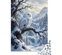 Snowy Owl Classic 1000 Pc Rigid Cardboard Jigsaw Winter Forest for Seniors Brain Training Rainy Day Fun Must-Have for Puzzle Lovers 70x50cm/1000pcs