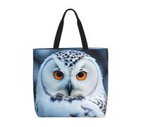 Snowy Owl Eyes Basic Models Tote Bag With Zipper With Inner Pockets,Laptop Work Tote Bag For Sport,Travel