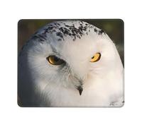 Snowy Owl Eyes Enhanced Control Mouse Pad with Lock Stitch Edge Large Thick Non-Slip Desk Mat for Office Task