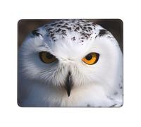 Snowy Owl Eyes Mouse Pad Waterproof Gaming Mousepad for Office Computer Mousepads for Desk Pad with Non-Slip Rubber Base Washable Cloth Mouse Mat 10 x 12 inch