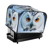Snowy Owl Eyes Print 4-Slice Toaster Cover Kitchen Accessory Appliance Protector Daily Use Waterproof