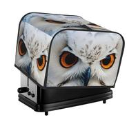 Snowy Owl Eyes Print 4-Slice Toaster Cover Kitchen Appliance Washable Countertop Protector Accessory