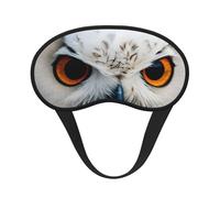 Snowy Owl Eyes Print Black Out Eye Mask for Sleeping Airplane, Sleep Mask Polyester for Home and Travel