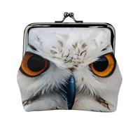 Snowy Owl Eyes Print Change Purse Women's Coin Purse Small Pouches with Kiss Lock,for Coins Cards Small Items