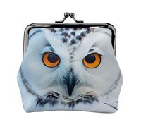 Snowy Owl Eyes Print Change Purse Women's Coin Purse Small Pouches with Kiss Lock,for Coins Cards Small Items