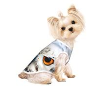 Snowy Owl Eyes Print Dog Shirt Summer Pet T-Shirts Stretchy Cats Dogs Tee Shirt Sleeveless Tank Top Dog Vest