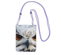 Snowy Owl Eyes Print Small Crossbody Bags For Women Trendy, Phone Purse With Adjustable Strap,For Hiking Travel, Purple, One Size