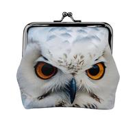 Snowy Owl Eyes print Small Pouch Kiss Lock Coin Purse for Women Coin Change Purse, Credit Card Wallet