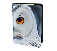 Snowy Owl Eyes Print Stylish Men Women 5.5 Inch Passport Travel Document Wallet For Secure Storag, Black, One Size
