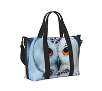 Snowy Owl Eyes Print Travel Duffle Bag,Handheld Shoulder Weekender Overnight Bag for Travel,Gym,Yoga