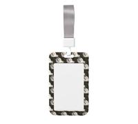 Snowy Owl Eyes Printed Id Card Badge Holder with Neck Strap Waterproof Name Card Holder Plastic Vertical Sleeve Pocket