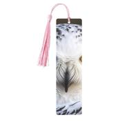 Snowy Owl Eyes Printed Metal Bookmarks S - Pink Lightweight Aluminium Book Marker for Books, Journals & Gifts, Ideal Book Lovers, Holiday Decor & Crafts
